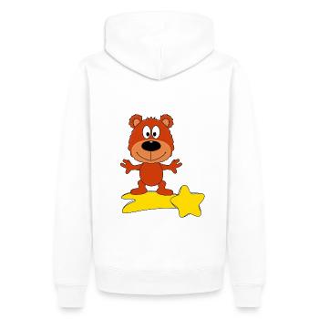 STERNSCHNUPPE - TEDDYBÄR - BÄR - TEDDY - KIND - Männer Premium Bio Hoodie - Weiß - Hinten - Nico (187cm)
