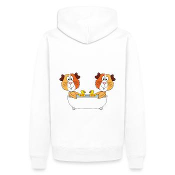 MEERSCHWEINCHEN - BADEWANNE - BADEN - TIERE - Männer Premium Bio Hoodie - Weiß - Hinten - Nico (187cm)
