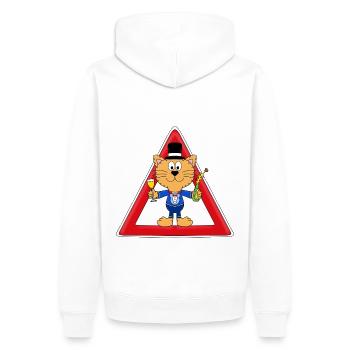 ACHTUNG KATER! - KATZE - TIER - TIERISCH - Männer Premium Bio Hoodie - Weiß - Hinten - Nico (187cm)