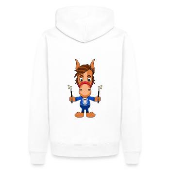 PFERD - ZAUBERER - PONY - REITEN - TIER - MAGIE - Männer Premium Bio Hoodie - Weiß - Hinten - Nico (187cm)
