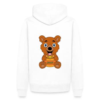 HONIG - TEDDYBÄR - BÄR - TEDDY - KINDER - BABY - Männer Premium Bio Hoodie - Weiß - Hinten - Nico (187cm)