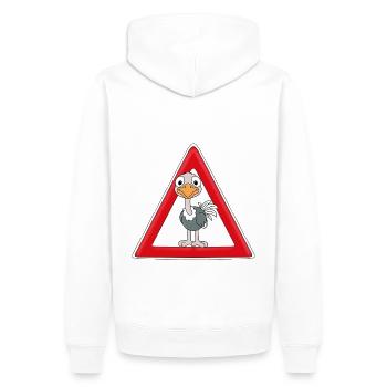 ACHTUNG STRAUß - Männer Premium Bio Hoodie - Weiß - Hinten - Nico (187cm)