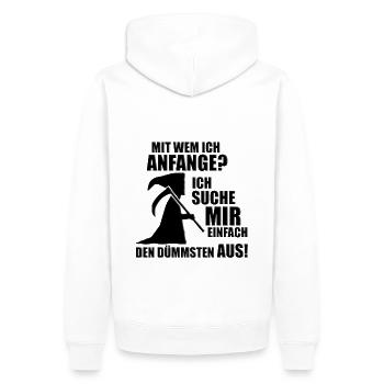 SENSENMANN - HALLOWEEN - REAPER - Männer Premium Bio Hoodie - Weiß - Hinten - Nico (187cm)