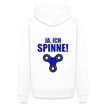 JA, ICH SPINNE! - SPINNER - FIDGET TOY - SPIELZEUG - Männer Premium Bio Hoodie - Weiß - Hinten - Nico (187cm)