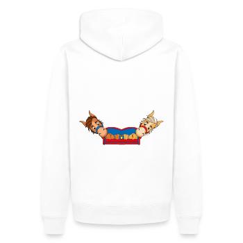 PFERDE - PONYS - PFERD - PONY - SOFA - CHILLEN - Männer Premium Bio Hoodie - Weiß - Hinten - Nico (187cm)