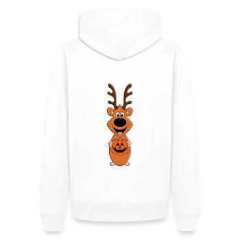 REH - HALLOWEEN - KÜRBIS - TIER - KIND - BABY - Männer Premium Bio Hoodie - Weiß - Hinten - Nico (187cm)