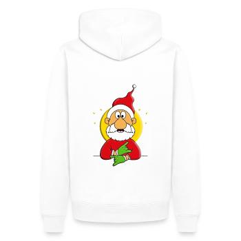 WEIHNACHTSMANN - WEIHNACHTEN - Männer Premium Bio Hoodie - Weiß - Hinten - Nico (187cm)
