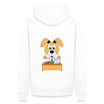HUND - ARBEIT - JOB - CHEF - MITARBEITER - Männer Premium Bio Hoodie - Weiß - Hinten - Nico (187cm)