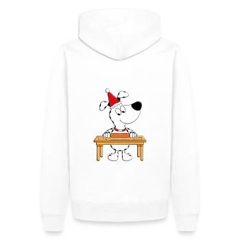 KEKSE - BACKEN - WEIHNACHTEN - HUND - TIERISCH - Männer Premium Bio Hoodie - Weiß - Hinten - Nico (187cm)