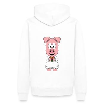 BRAUT - HOCHZEIT - HEIRATEN - LIEBE - TIERISCH - Männer Premium Bio Hoodie - Weiß - Hinten - Nico (187cm)