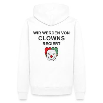 Clown - Männer Premium Bio Hoodie - Weiß - Hinten - Nico (187cm)