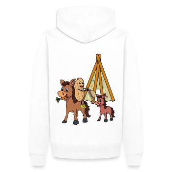 Wild West Peanut Muli Donkey Donkey Rider Rider - Men’s Premium Organic Hoodie - white - Back - Nico (187cm)