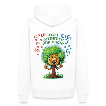 Freundlicher Baum - dunkel - Männer Premium Bio Hoodie - Weiß - Hinten - Nico (187cm)