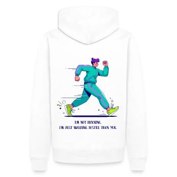 Speed-Walker - Männer Premium Bio Hoodie - Weiß - Hinten - Nico (187cm)