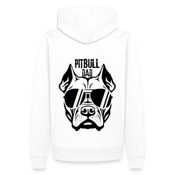 PITBULL DAD - Männer Premium Bio Hoodie - Weiß - Hinten - Nico (187cm)