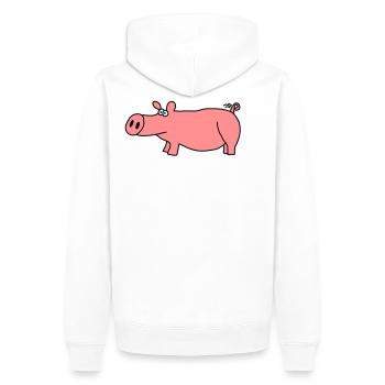 Cochon - Sweat à capuche Premium bio Homme - blanc - Dos - Nico (187cm)