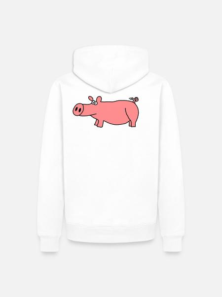 Pig - Men’s Premium Organic Hoodie - white