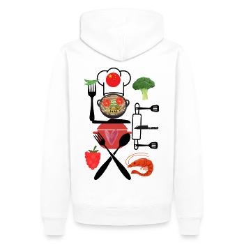 Collage de cuisine chinoise - Sweat à capuche Premium bio Homme - blanc - Dos - Nico (187cm)