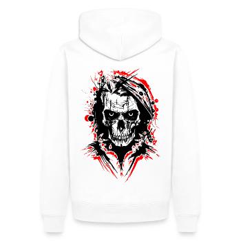 Le crâne le plus flagrant - Sweat à capuche Premium bio Homme - blanc - Dos - Nico (187cm)