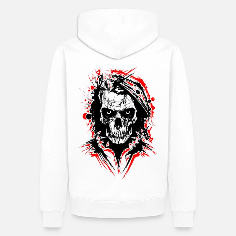 Der krasseste Skull - Männer Premium Bio Hoodie - Weiß