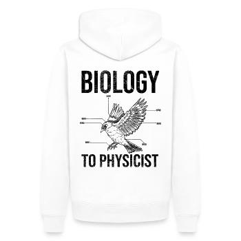 La biologie pour les physiciens - Sweat à capuche Premium bio Homme - blanc - Dos - Nico (187cm)