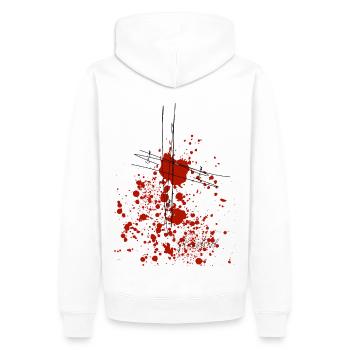 Fini. Jn 19:30 - Sweat à capuche Premium bio Homme - blanc - Dos - Nico (187cm)