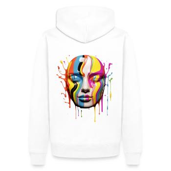 Masque de couleur - Sweat à capuche Premium bio Homme - blanc - Dos - Nico (187cm)
