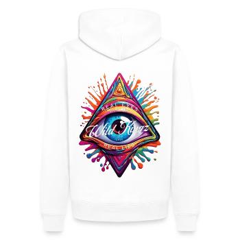 Lachendes Auge - Männer Premium Bio Hoodie - Weiß - Hinten - Nico (187cm)