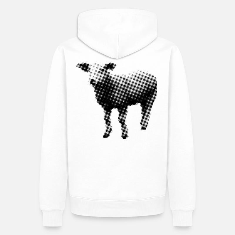 Lamm - Männer Premium Bio Hoodie - Weiß