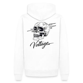 Skull T-Shirt - Männer Premium Bio Hoodie - Weiß - Hinten - Nico (187cm)