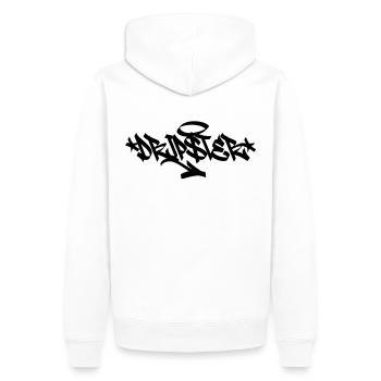Dripster Tag - Men’s Premium Organic Hoodie - white - Back - Nico (187cm)