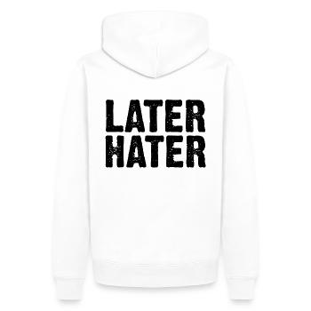 Lustige Sprüche, Geschenk zB Geburtstag, Nerd Sexy - Männer Premium Bio Hoodie - Weiß - Hinten - Nico (187cm)