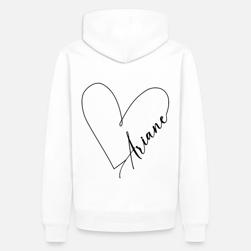 Ariane Name Herzlinie - Männer Premium Bio Hoodie - Weiß