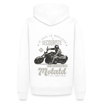 Motard le meilleur secouriste cadeau cool - Sweat à capuche Premium bio Homme - blanc - Dos - Nico (187cm)