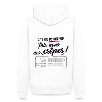 Recette des crêpes ! humour cuisine - Sweat à capuche Premium bio Homme - blanc - Dos - Nico (187cm)