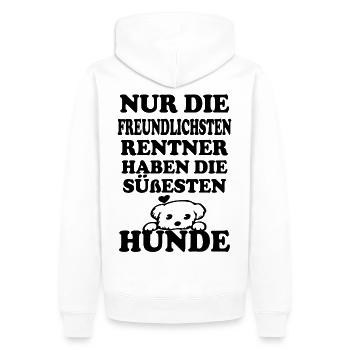 Retraités chiens mignons - Sweat à capuche Premium bio Homme - blanc - Dos - Nico (187cm)