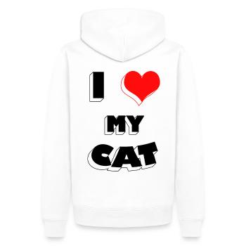 I love my cat - Männer Premium Bio Hoodie - Weiß - Hinten - Nico (187cm)