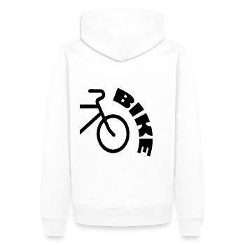 Fahrrad Bike Sport Geschenk Idee - Männer Premium Bio Hoodie - Weiß - Hinten - Nico (187cm)