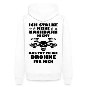 Drohne cooler Spruch Hobby Provokation Geschenk - Männer Premium Bio Hoodie - Weiß - Hinten - Nico (187cm)