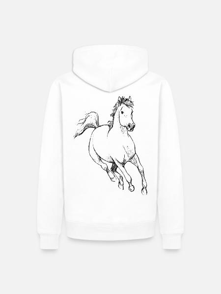 Cheval Cheval Idée Cadeau Enfants Loisir Sport - Sweat à capuche Premium bio Homme - blanc