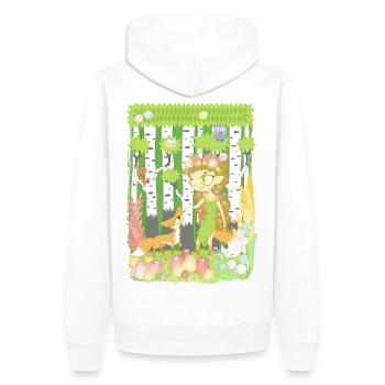 Der Forstrat und der Fuchs - Männer Premium Bio Hoodie - Weiß - Hinten - Nico (187cm)