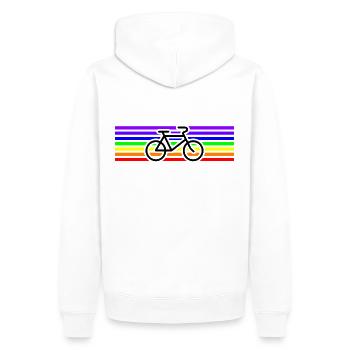 Idée de cadeau de paix arc-en-vélo - Sweat à capuche Premium bio Homme - blanc - Dos - Nico (187cm)