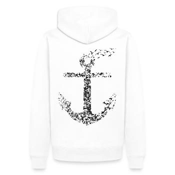 Möwe Anker Küste Geschenkidee Seefahrt - Männer Premium Bio Hoodie - Weiß - Hinten - Nico (187cm)
