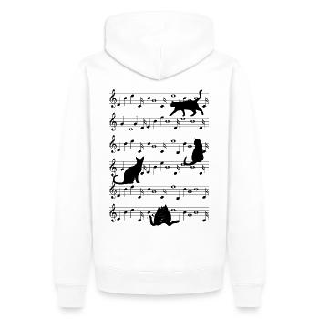 Katzen Kätzchen Musik Notenschlüssel Musiker - Männer Premium Bio Hoodie - Weiß - Hinten - Nico (187cm)