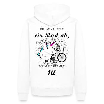 Rad ab Einhorn Fahrrad lustiger Spruch Geschenk - Männer Premium Bio Hoodie - Weiß - Hinten - Nico (187cm)