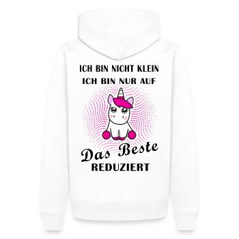 Einhorn das beste Geschenkidee cooler Spruch - Männer Premium Bio Hoodie - Weiß - Hinten - Nico (187cm)