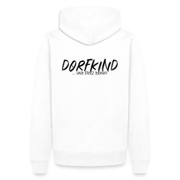 Dorfkind cooler Spruch stolz Geschenkidee - Männer Premium Bio Hoodie - Weiß - Hinten - Nico (187cm)