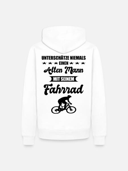 Alter Mann Fahrrad Spruch Geschenk zum Geburtstag - Männer Premium Bio Hoodie - Weiß
