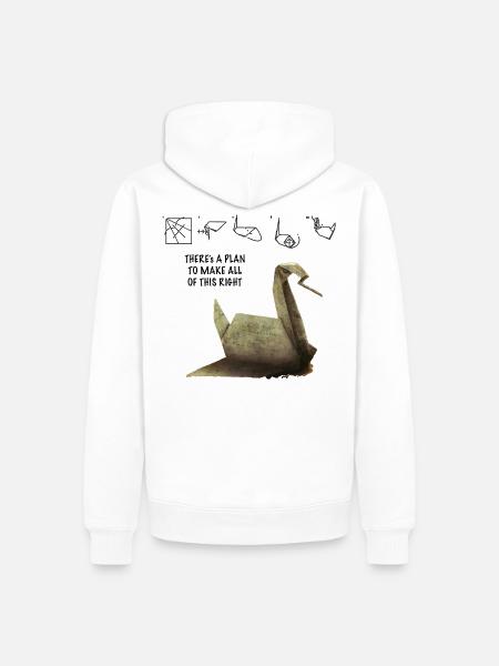 [origami] Plan Duck - Männer Premium Bio Hoodie - Weiß