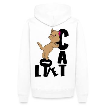 Katze Liebe Mietzekatze - Männer Premium Bio Hoodie - Weiß - Hinten - Nico (187cm)
